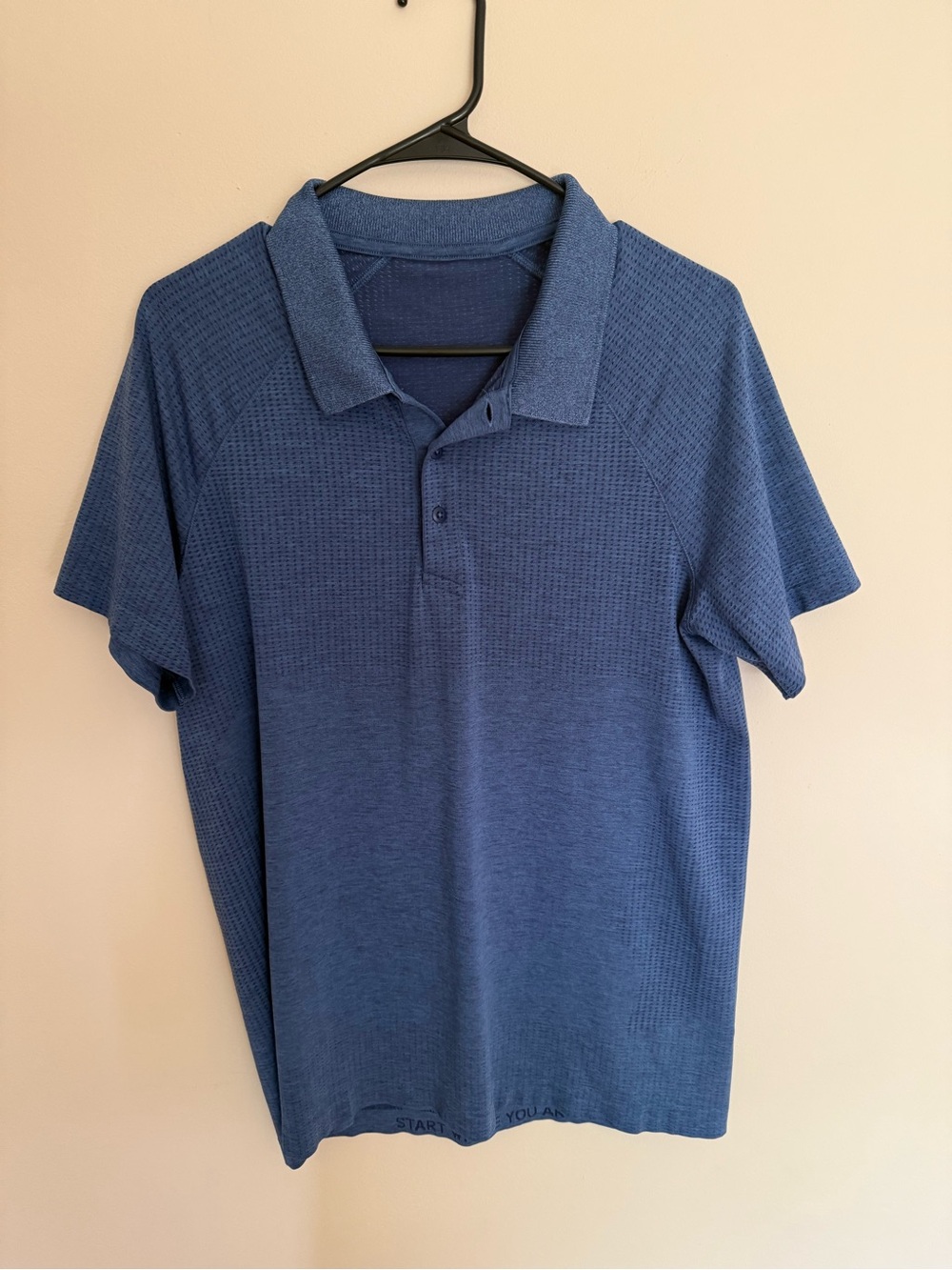 Men's Blue Short-Sleeve Polo Shirt